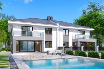  Projekt domu APS 330 wariant 2 bliźniaczy (LUA1510) - projekt domu z pełnym piętrem - Zdjęcie 3