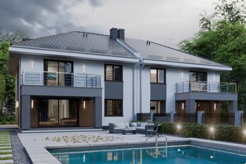  Projekt domu APS 330 wariant 2 bliźniaczy (LUA1510) - projekt domu z pełnym piętrem - Zdjęcie 4