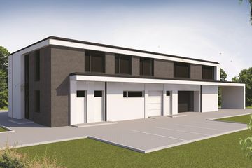  Projekt budynku usługowego Budynek usługowy AMB-465 (SKA1118) - projekt budynku z pełnym piętrem - Zdjęcie 4