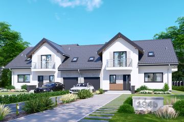  Projekt domu APS 194 NEW dwulokalowy (LUA1512) - projekt domu parterowego z poddaszem - Zdjęcie 1