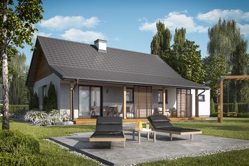  Projekt domu letniskowego Barbados 3A dom letniskowy z garażem (SLN2719) - projekt domu parterowego - Zdjęcie 2