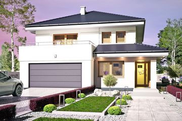  Projekt domu Willa pod kormoranem z garażem 1-st. [A] (WRF2288) - projekt domu z pełnym piętrem - Zdjęcie 1