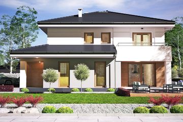  Projekt domu Willa pod kormoranem z garażem 1-st. [A] (WRF2288) - projekt domu z pełnym piętrem - Zdjęcie 2