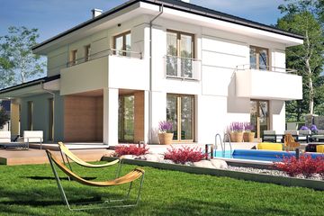  Projekt domu Willa pod kormoranem z garażem 1-st. [A] (WRF2288) - projekt domu z pełnym piętrem - Zdjęcie 3