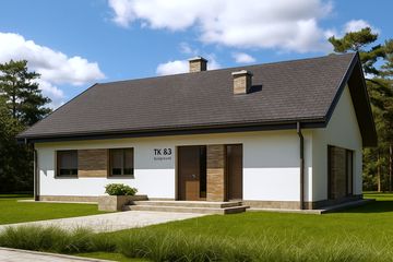  Projekt domu TK83 (WBE1001) - projekt domu parterowego - Zdjęcie 2