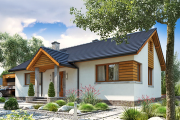  Projekt domu BW-39 wariant 1 z garażem (JGC1236) - projekt domu parterowego - Zdjęcie 1