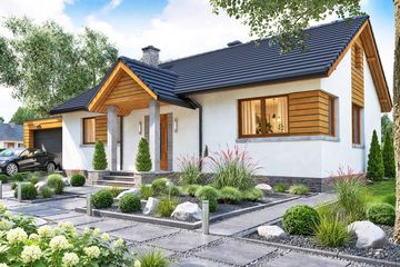  Projekt domu BW-39 wariant 1 z garażem (JGC1236) - projekt domu parterowego - Zdjęcie 1