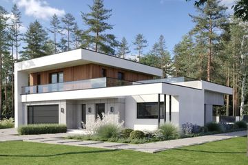  Projekt domu Nowatorski D57 wariant I (WWB1095) - projekt domu z pełnym piętrem - Zdjęcie 1
