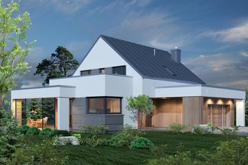  Projekt domu Domidea 96 (WAC1112) - projekt domu parterowego z poddaszem - Zdjęcie 2
