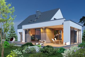  Projekt domu Domidea 96 (WAC1112) - projekt domu parterowego z poddaszem - Zdjęcie 3