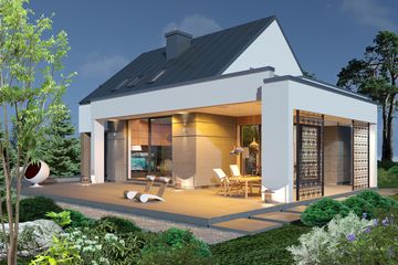  Projekt domu Domidea 95 (WAC1113) - projekt domu parterowego z poddaszem - Zdjęcie 1