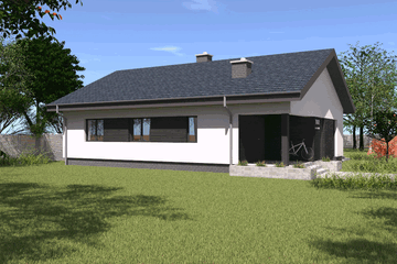  Projekt domu TK82 (WBE1011) - projekt domu parterowego - Zdjęcie 2