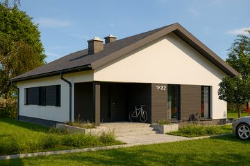  Projekt domu TK82 (WBE1011) - projekt domu parterowego - Zdjęcie 1