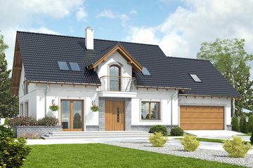  Projekt domu Dla Ciebie 10 z garażem 2-st. [A1] (WRF2296) - projekt domu parterowego z poddaszem - Zdjęcie 1