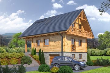  Projekt domu Bartne dw 15e (KRP2471) - projekt domu parterowego z poddaszem - Zdjęcie 1