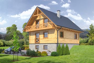  Projekt domu Bartne dw 15e (KRP2471) - projekt domu parterowego z poddaszem - Zdjęcie 2