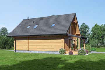  Projekt domu Osiek 303 dw (KRP2472) - projekt domu parterowego z poddaszem - Zdjęcie 2