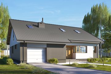  Projekt domu E-243a (WAX1184) - projekt domu parterowego - Zdjęcie 1