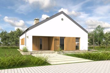 Projekt domu TK82S - parterowy dom o powierzchni 100,27 m², dach dwuspadowy - ujęcie 2