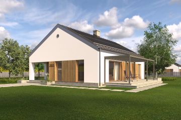 Projekt domu TK82S - parterowy dom o powierzchni 100,27 m², dach dwuspadowy - ujęcie 5
