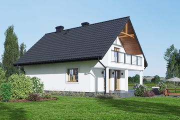  Projekt domu Świdnica 4 mb (KRP2469) - projekt domu parterowego z poddaszem - Zdjęcie 2