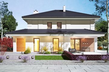  Projekt domu Willa pod kormoranem II z garażem 2-st. [A] (WRF2290) - projekt domu z pełnym piętrem - Zdjęcie 1