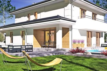  Projekt domu Willa pod kormoranem II z garażem 2-st. [A] (WRF2290) - projekt domu z pełnym piętrem - Zdjęcie 3