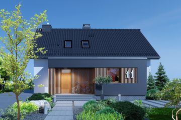  Projekt domu Domidea 60 (WAC1114) - projekt domu parterowego z poddaszem - Zdjęcie 4