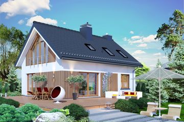  Projekt domu Domidea 60 (WAC1114) - projekt domu parterowego z poddaszem - Zdjęcie 6