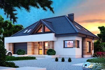  Projekt domu Reksio X 2G (BSB1148) - projekt domu parterowego z poddaszem - Zdjęcie 2