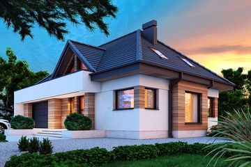  Projekt domu Reksio X 2G (BSB1148) - projekt domu parterowego z poddaszem - Zdjęcie 3