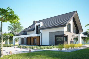  Projekt domu Senida (KKF1025) - projekt domu parterowego z poddaszem - Zdjęcie 1