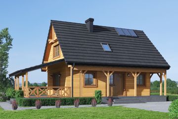  Projekt domu Bartnowice 7 dws (KRP2476) - projekt domu parterowego z poddaszem - Zdjęcie 1