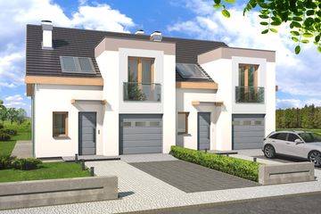  Projekt domu Emil - dwulokalowy l+p (WRD3013) - projekt domu parterowego z poddaszem - Zdjęcie 1