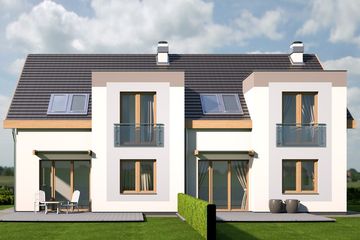  Projekt domu Emil - dwulokalowy l+p (WRD3013) - projekt domu parterowego z poddaszem - Zdjęcie 2