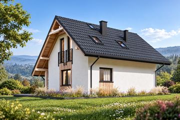 Projekt domu L-304 murowany - parterowy z poddaszem dom o powierzchni 73,82 m², dach dwuspadowy - ujęcie 3