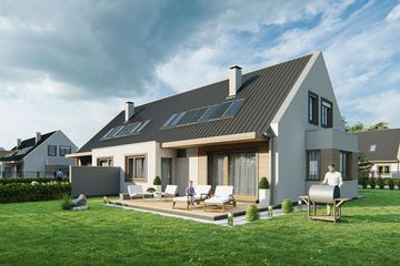  Projekt domu Vivien b - dwulokalowy PLP (WRD3033) - projekt domu parterowego z poddaszem - Zdjęcie 1