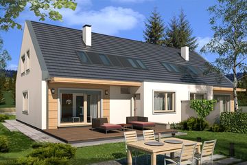  Projekt domu Vivien A - bliźniak L+P (WRD3092) - projekt domu parterowego z poddaszem - Zdjęcie 1