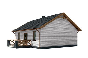  Projekt domu La Palma 2 C EKO szkielet drewniany dom mieszkalny z pompą ciepła i podłogówką (SLN2726) - projekt domu parterowego - Zdjęcie 3