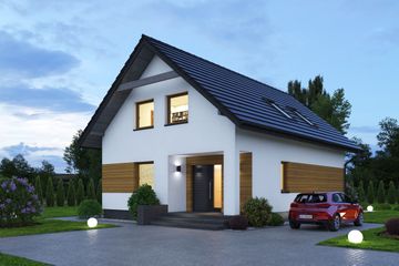  Projekt domu Gładyszów 3m21 (KRP2480) - projekt domu parterowego z poddaszem - Zdjęcie 1