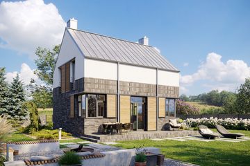  Projekt domu Czworokątny S2-5 (ZGD1005) - projekt domu parterowego z poddaszem - Zdjęcie 3