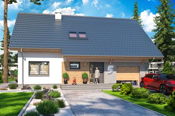  Projekt domu Ajaks 5 Max (WOE1162) - projekt domu parterowego z poddaszem - Zdjęcie 1