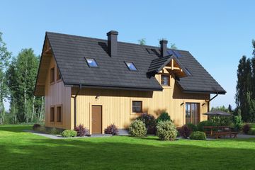  Projekt domu Milicz 55 dws (KRP2481) - projekt domu parterowego z poddaszem - Zdjęcie 2