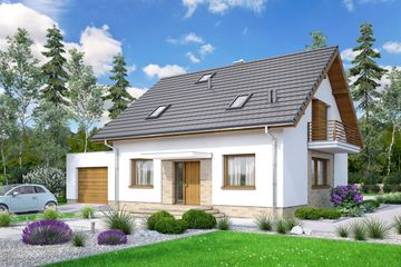  Projekt domu Lungo 5 G1 (WOF1145) - projekt domu parterowego z poddaszem - Zdjęcie 1