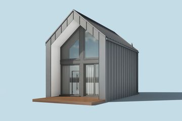  Projekt domu letniskowego Moca A OC szkielet drewniany dom letniskowy na zgłoszenie do 35m2 (SLN2732) - projekt domu letniskowego parterowego - Zdjęcie 3