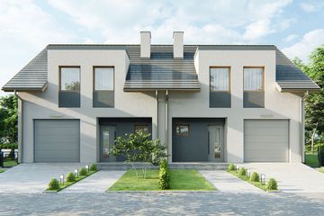  Projekt domu Kalipso 2 - bliźniak l+ll (WRD3083) - projekt domu parterowego z poddaszem - Zdjęcie 1