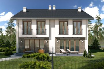  Projekt domu Konrad 2 - bliźniak pl+p (WRD3077) - projekt domu z pełnym piętrem - Zdjęcie 3