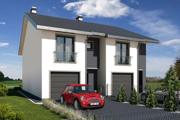  Projekt domu Konrad 2 - dwulokalowy l+p (WRD3074) - projekt domu z pełnym piętrem - Zdjęcie 1