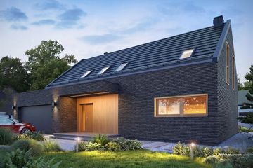  Projekt domu Kiri 2 drewniany (BSE1195) - projekt domu parterowego z poddaszem - Zdjęcie 1