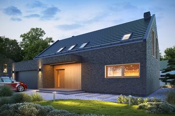  Projekt domu Kiri 2 drewniany (BSE1195) - projekt domu parterowego z poddaszem - Zdjęcie 1